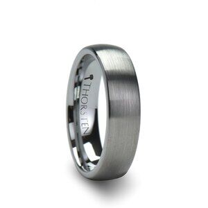 Brushed Finish Rounded Tungsten Carbide Ring - 4mm  Sz 7.5